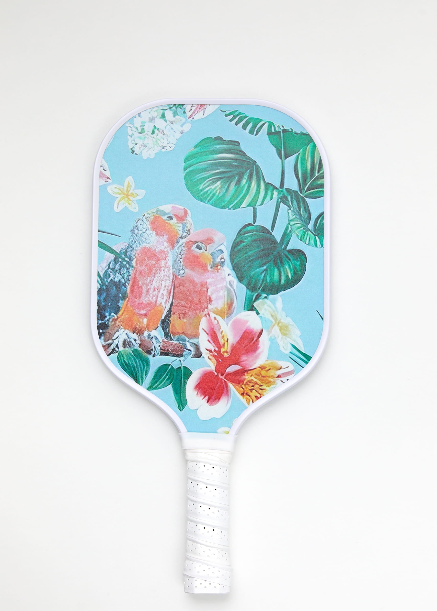MONTAUK ADULT PICKLEBALL PADDLE Blue Green Pink White Birds Tropical Cute Colorful Fashion Unisex Pickleball Paddle