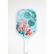 MONTAUK ADULT PICKLEBALL PADDLE Blue Green Pink White Birds Tropical Cute Colorful Fashion Unisex Pickleball Paddle
