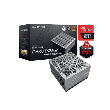 MONTECH CENTURY II - 1200W High-End ATX Gaming Power Supply - 80 Plus Gold & Cybenetics Platinum - Fully Modular - ATX 3.1 & PCIe 5.1 Ready with 12V-2x6 Cable - 10 Years Warranty