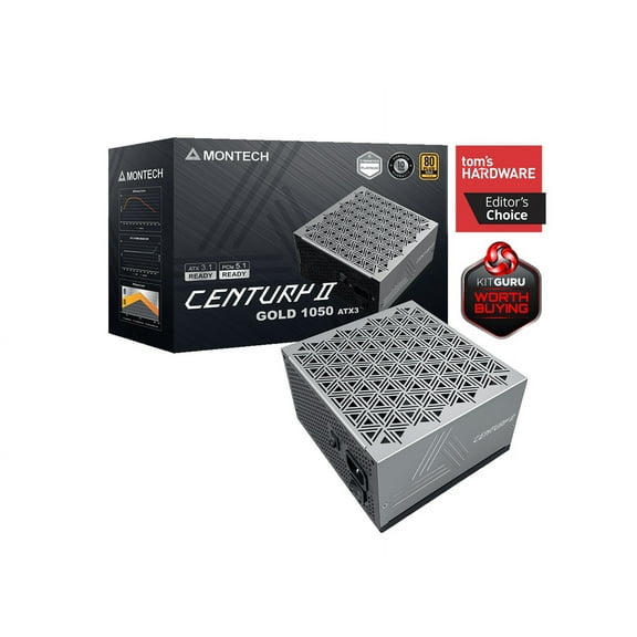 MONTECH CENTURY II - 1050W High-End ATX Gaming Power Supply - 80 Plus Gold & Cybenetics Platinum - Fully Modular - ATX 3.1 & PCIe 5.1 Ready with 12V-2x6 Cable - 10 Years Warranty