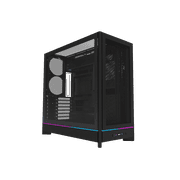MONTECH HS01, ATX Mid-Tower PC Case, Gaming PC, High-Airflow, Reversible Layout, Mesh Front Panel, Sink-in Design, Toolless Panels, Black