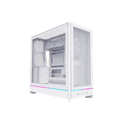 MONTECH HS01, ATX Mid-Tower PC Case, Gaming PC, High-Airflow, Reversible Layout, Mesh Front Panel, Sink-in Design, Toolless Panels, White