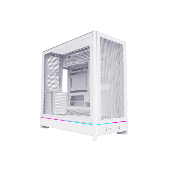 MONTECH HS01, ATX Mid-Tower PC Case, Gaming PC, High-Airflow, Reversible Layout, Mesh Front Panel, Sink-in Design, Toolless Panels, White