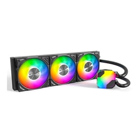 MONTECH HyperFlow ARGB 360 - AIO CPU Liquid Cooler, Supports Intel LGA 1851/1700, AMD AM5/AM4, Enhanced 3100RPM Water Pump Design, 3X Metal Pro 12 ARGB Ultimate Cooling Fans - Black