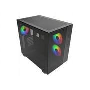 MONTECH KING 65 PRO ATX Mid Tower Gaming PC Case, Dual Chamber, High Airflow Mesh Panels, Supports RTX 40 Series, 3 Pre-Installed ARGB Fans, Tool-Free Access, Tinted Glass - Black