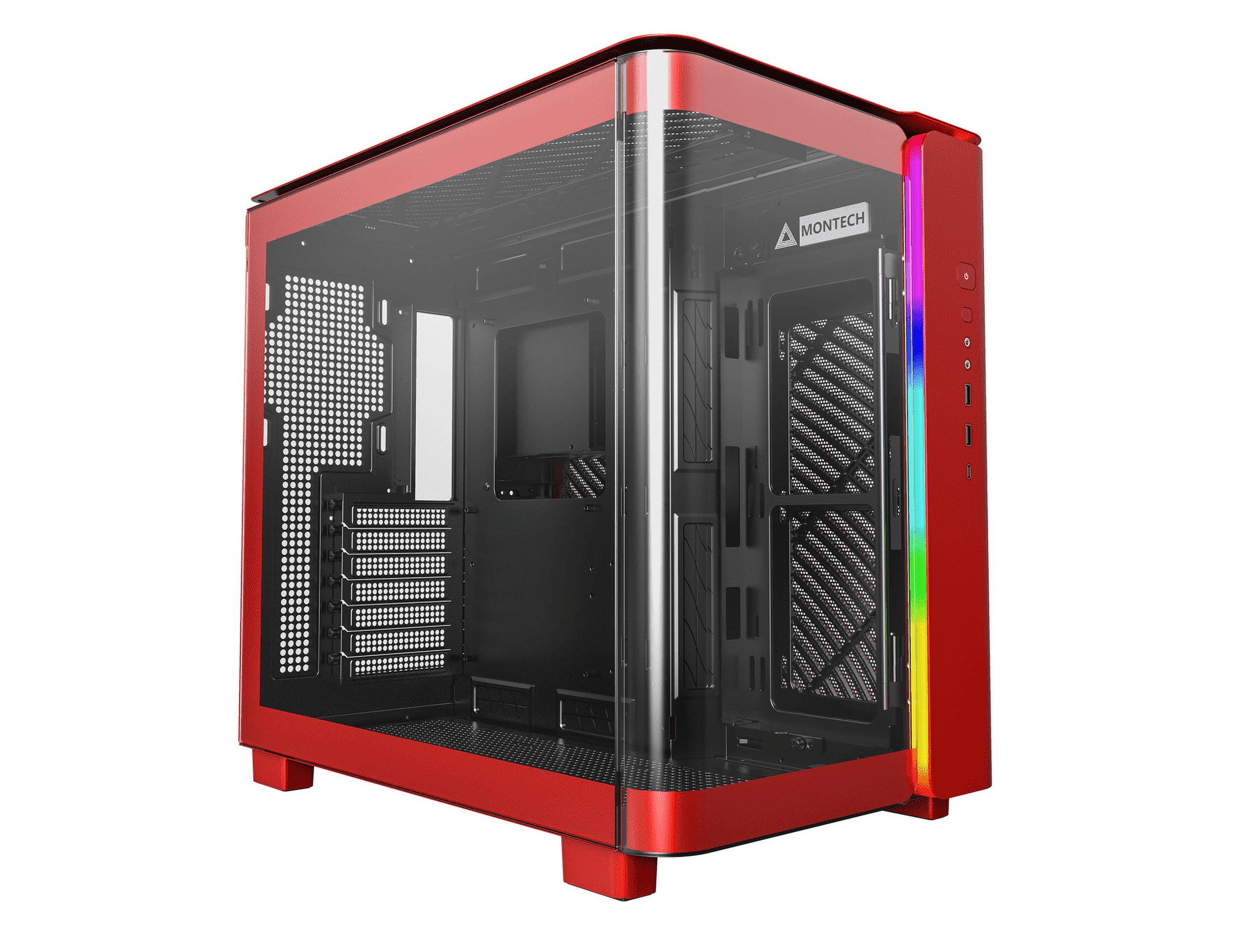 MONTECH, KING 95 Dual-Chamber ATX Mid-Tower PC Gaming Case, High-Airflow, Toolless Panels, Sturdy Curved Tempered Glass Front and Side Panel, ARGB Lighting, Red - Walmart.com MONTECH, KING 95 Dual-Chamber ATX Mid-Tower PC Gaming Case, High-Airflow, Toolless Panels, Sturdy Curved Tempered Glass Front and Side Panel, ARGB Lighting, Red - Walmart.com