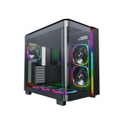 MONTECH, KING 95 PRO Dual-Chamber ATX Mid-Tower PC Gaming Case, High-Airflow, Toolless Panels, Sturdy Curved Tempered Glass Front, Six ARGB PWM Fan Pre-installed with Fan Hub, Black