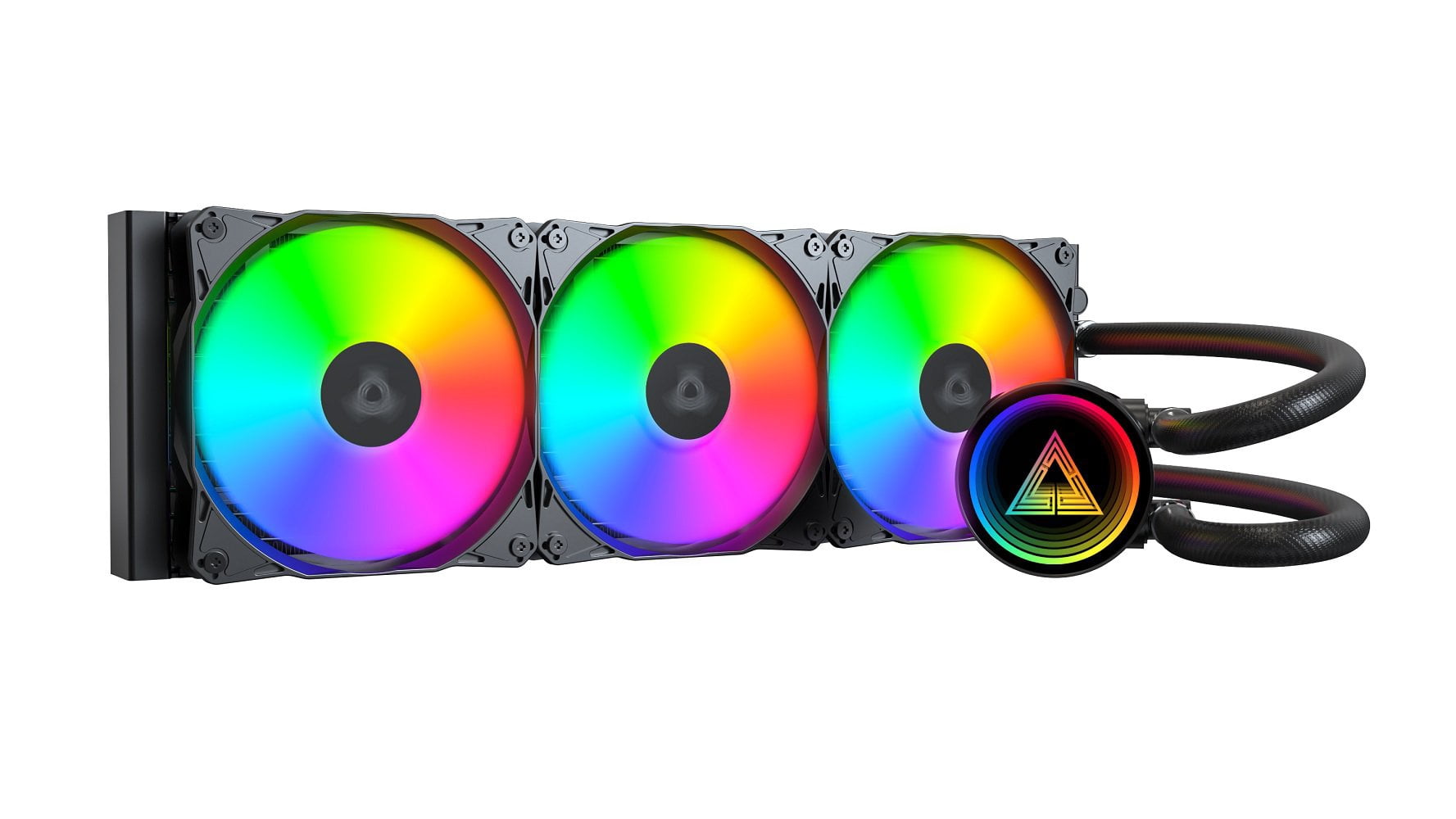 MONTECH Lightflow ARGB 360 Black Ultra-Quiet AIO Liquid CPU Cooler, 3100RPM Pump