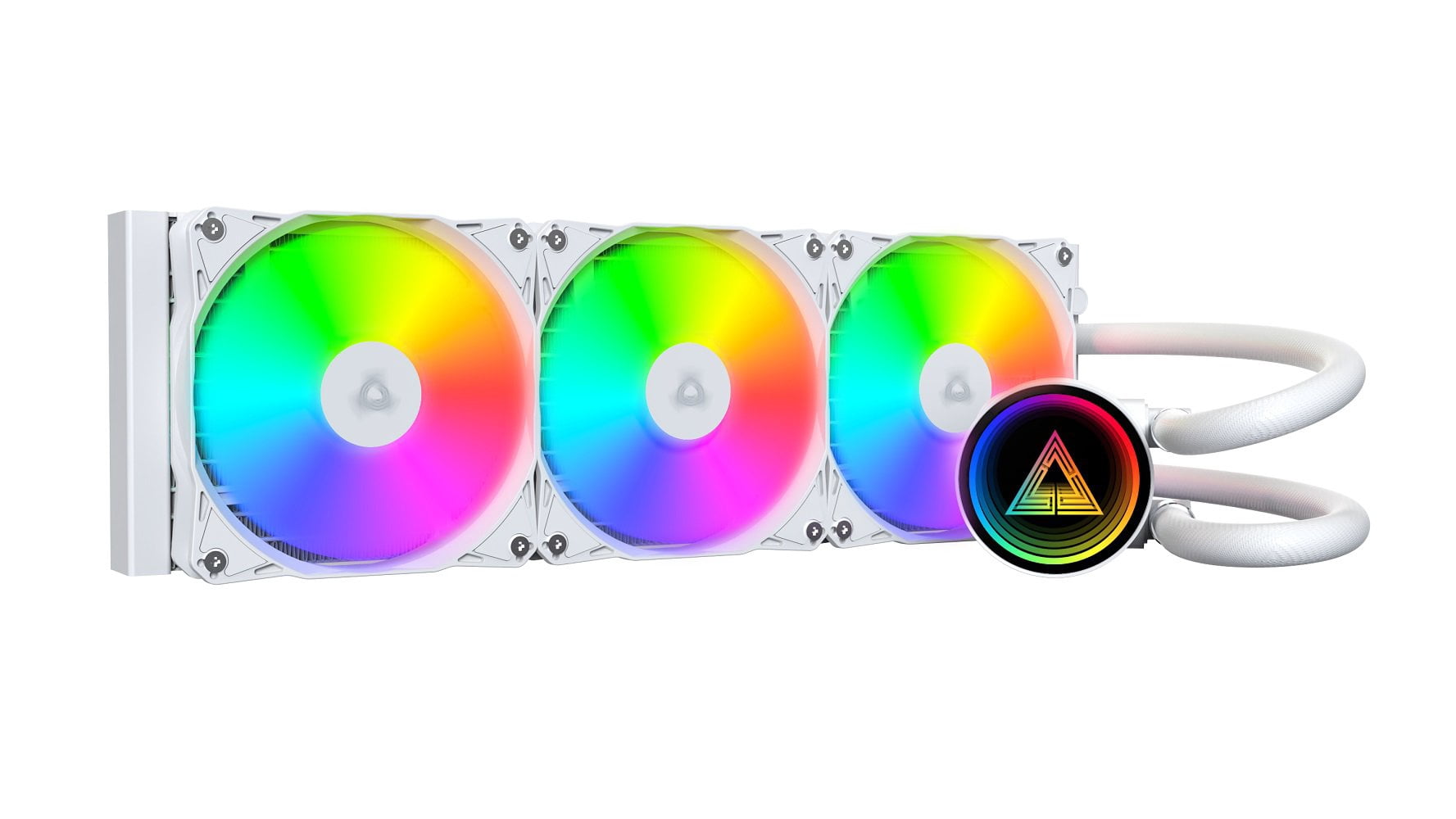 MONTECH Lightflow ARGB 360 White Ultra-Quiet AIO Liquid CPU Cooler, 3100RPM Pump
