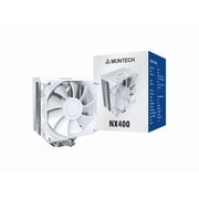 MONTECH NX400 - CPU Air Cooler, Single Tower, 4 Advanced Heat Pipes, 52-fin Heat Sink, E28, 120mm FDB Static Pressure Fan, 28mm Fan Thickness, Corner-cover Footpads, Polished Top Cover - White
