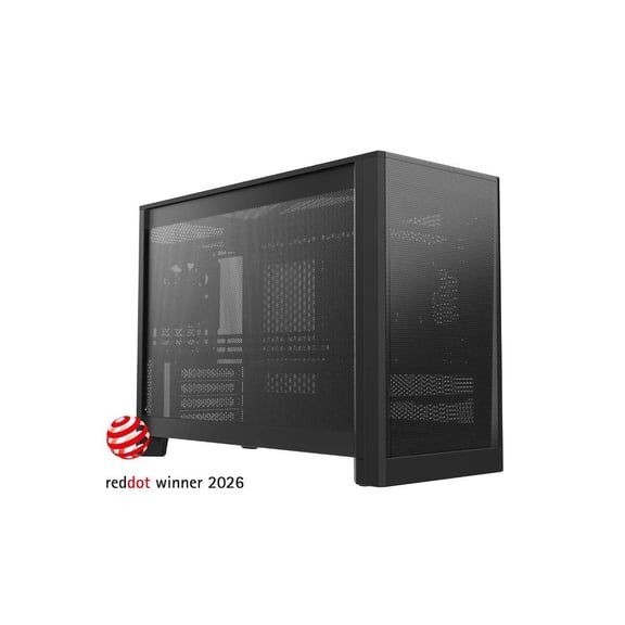 MONTECH TEN 22.7L Micro ATX PC Case, High Airflow Modular Mesh Chassis for Air, Liquid, or SFF Builds, 360mm Radiator Support, Includes Rear Fan, Black (TENB)