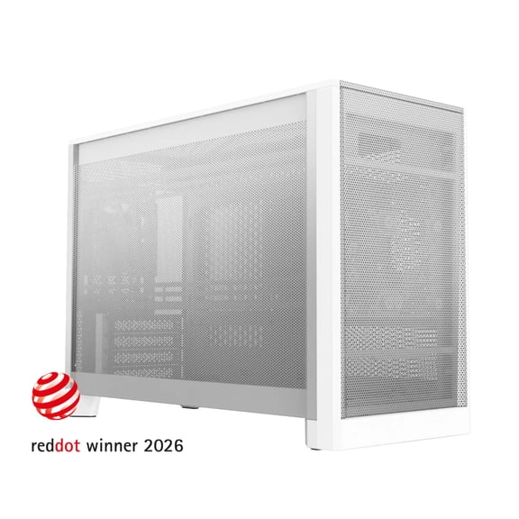 MONTECH TEN Micro ATX PC Case, Compact Modular Gaming Case with High Airflow Mesh Design, Supports 360mm Radiator Support, 3 Layout Modes, White