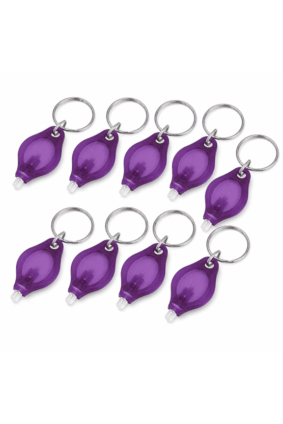 10 packs UV Mini Keychain LED Flashlight Torch Light Lamp, Key Ring Light Torch, Black Light UV Flashlight UV Light, Ultraviolet Urine Detector for Dog