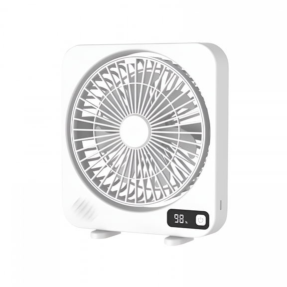 MONTERA 2026 New 13.6 Inch Portable Table Fan, Digital Small Box Fan with 5 Powerful Speeds for Home Office Bedroom Bathroom Kitchen, White, 1 Pcs