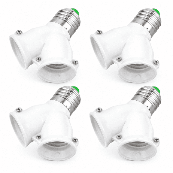 MONTERA 2026 New 4 Pcs Double Light Bulb Sockets Adapter Twin Sockets Adapter E27 Led Lights Plug in Adapter Double Bulb Sockets Light Bulb Splitter 2 Way Bulb Extender Sockets Outlet