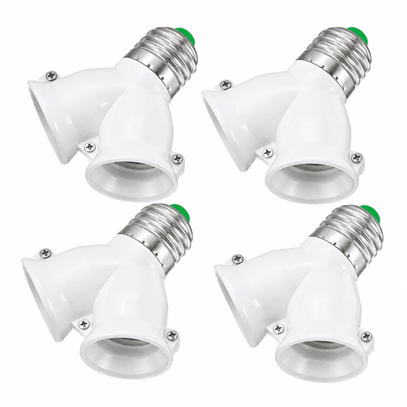 MONTERA 2026 New 4 Pcs Double Light Bulb Sockets Adapter Twin Sockets Adapter E27 Led Lights Plug in Adapter Double Bulb Sockets Light Bulb Splitter 2 Way Bulb Extender Sockets Outlet