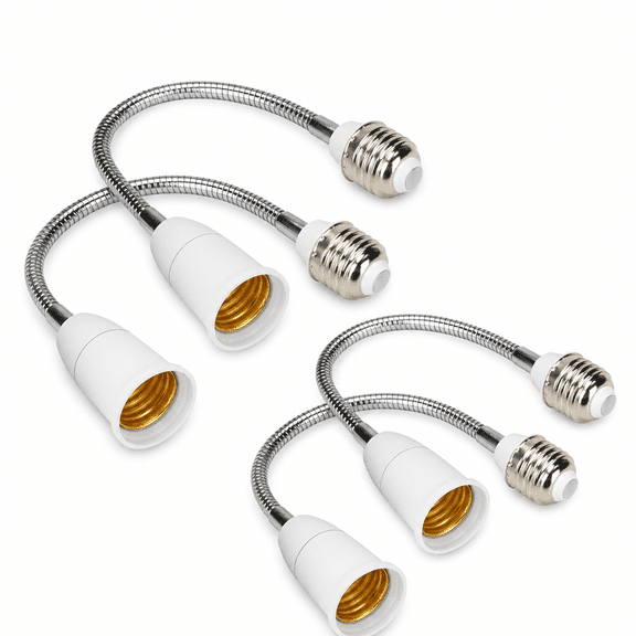 MONTERA 2026 New 4Pcs E27 to E27 Light Socket Extender Lamp Bulb Adapter Flexible Extension All-Directional Adjustable Standard Medium Light Bulb Socket Converter for Light Bulb Camera