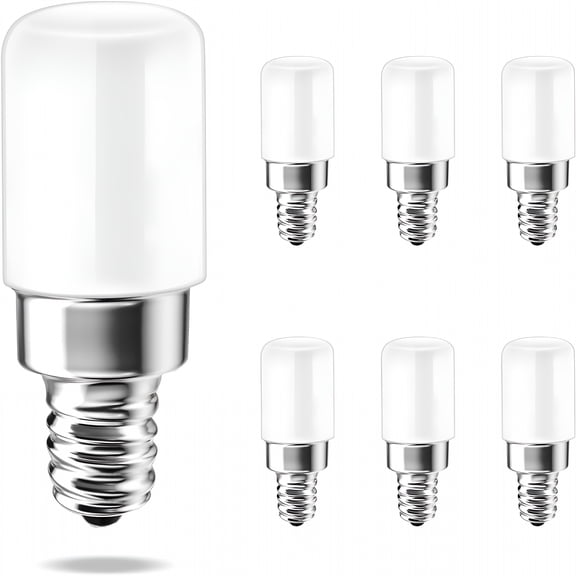 MONTERA 2026 New E12 Night Light Bulb,2W Salt Lamp Light Bulb Replacement,Mini Type B Light Bulb Equivalent 25W,Daylight White 5000K,120V E12 Edison Screw Led Bulb for Chandeliers,Non-Dimmable,6-Pack