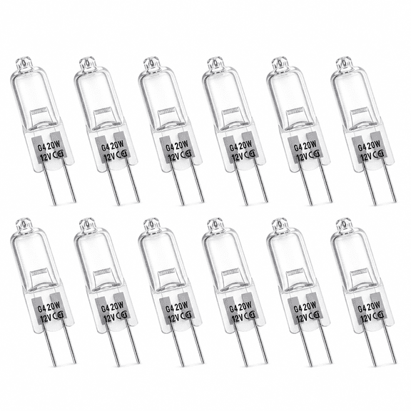 MONTERA 2026 New G4 Halogen Light Bulbs,20W 12V Halogen Light Bulbs Warm White Dimmable,2 Pin Clear Capsule Lamp Bulb 12 Pcs for Lighting Fixtures,Accent Lighting,Home,Office,Kitchen,Outdoor Lamps.