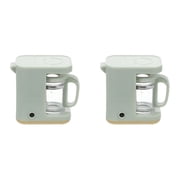 MONTERA 2026 New Mini Compact Drip Coffee Maker with Brewing Basket Small Coffee Pot One Cup Brew Gift for Men and Women,2Pcs,Green