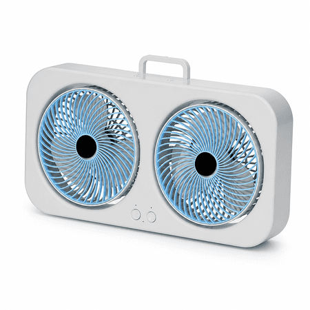 MONTERA 2026 New Window Fan for Bedroom, 15.7 inch 2 Speed Individual 180 Degree Rotating Fan Heads, Auto-Locking Expanders, Window Exhaust Fan, Removable Bug Screen