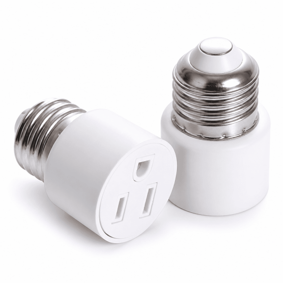 MONTERA 2pcs Light Socket To Plug Adapter Outlet Plug Converter E26 Bulb Socket Adapter