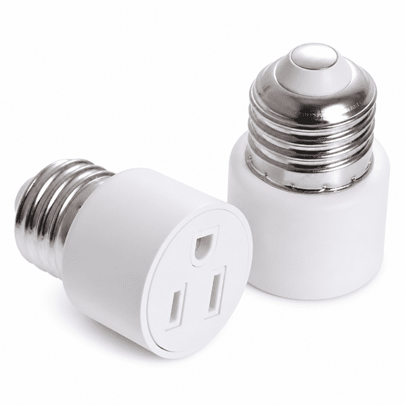 MONTERA 2pcs Light Socket To Plug Adapter Outlet Plug Converter E26 Bulb Socket Adapter