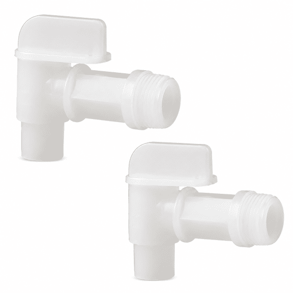 MONTERA 3/4 Male Barrel Faucet White Plastic Manual Handle Drum Faucet Pe Tap for Plastic Or Steel Oil Drum Or Water Container by (2Pcs)