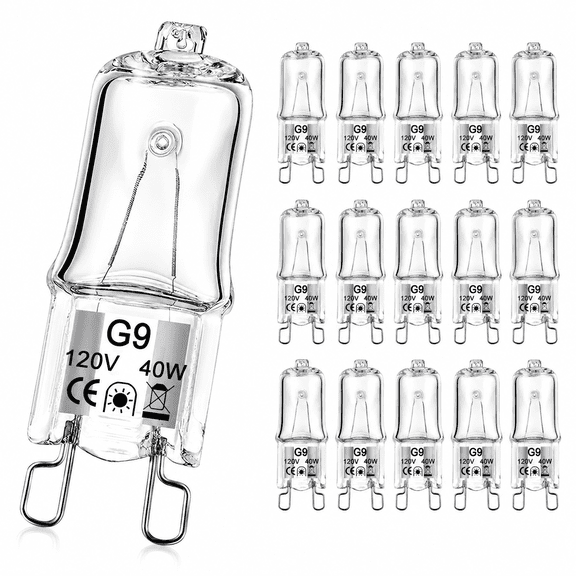 MONTERA Bulb 40W 12 Pack Halogen Light Bulbs 2 Pin Base T4 Jcd Type 120V Xenon Small Light Bulb Chandeliers Range Hood Light Bathroom Light Bulbs Cabinet Lights Dimmable 2700K Warm White