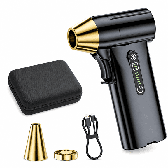 MONTERA Compressed Barber Air Duster,110000Rpm Portable Hand Held Mini Fan,For Cooling,Cleaning,Salon,Home,Wired Charging,Black Mini Portable Fan