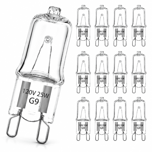 MONTERA G9 Halogen Light Bulb 120V 25W,2 Pin G9 Led Bulb Replacement,Dimmable 2700K Warm White T4 Jcd Type for Chandeliers,Pendants,Cabinet Lights,Range Hood Lights,12 Pcs