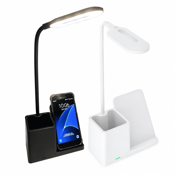 MONTERA LED Eye Protection Desk Lamp With 10 W Wireless Charger With Pen Storage Multifunctional Three-in-one,With Indicator,Black