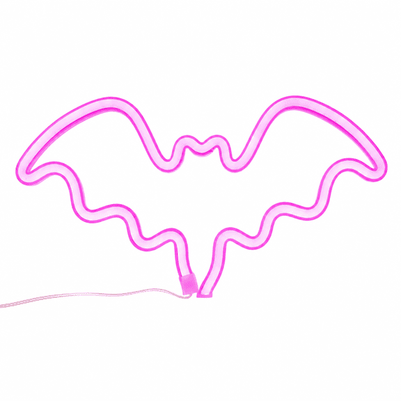 MONTERA LED Neon Bat Signs Halloween Decor,Halloween Bat Shaped Neon LED Lights Set USB Powered Multicolor Glow Decor for Spooky Festive Ambiance