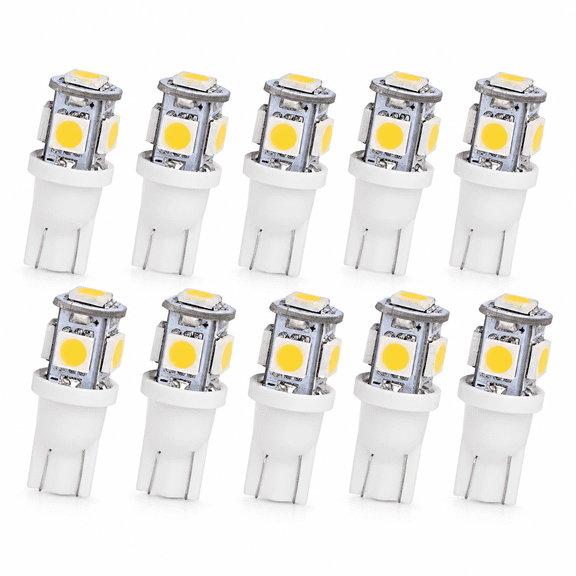 MONTERA LED Spotlight,10 Pcs Wedge Bulb Outdoor 12V AC/DC Landscape Light for Lawn,Patio,Yard,Garden,Walkway,Driveway,White