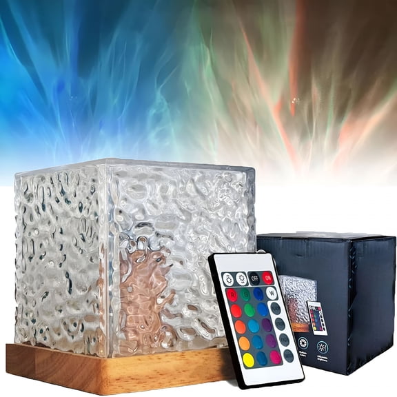 MONTERA Magical Northern Night Lights Lamp,Aurora Borealis Night Light Projector,Magical Lights for Your Room,16 Color Crystal Atmosphere Light,Ambient Lighting for Dinner Bar Game Room