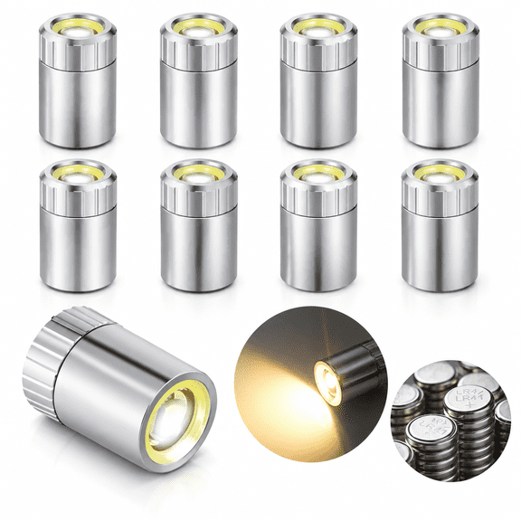 MONTERA Mini LED Lights, 10 PCS Small Spotlight Battery Operated Tiny SMD Lamp for DIY Craft & Creative Decor. Perfect for Miniatures, Displays, and Custom Projects(Warm White)