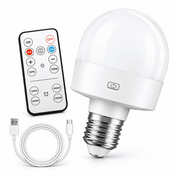 MONTERA Rechargeable Battery Operated Light Bulbs W/Remote Wireless E26 Led Bulb 1800Mah Wireless Light Bulb