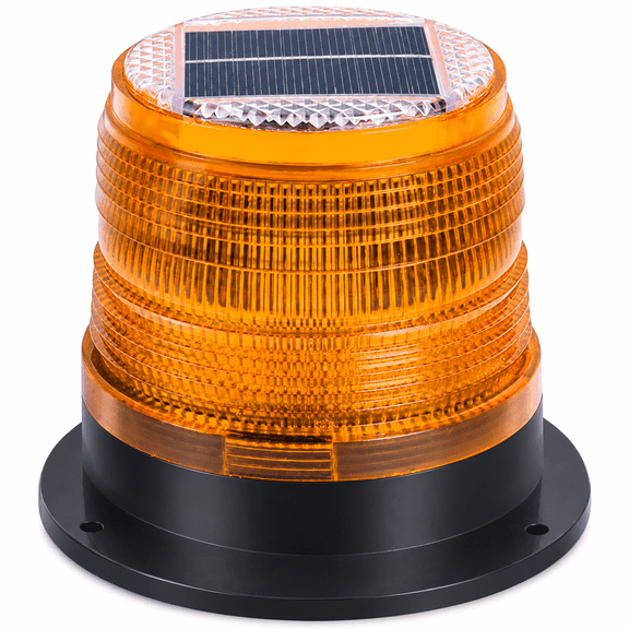 MONTERA Solar Strobe Warning Safety Flashing Light/Ceiling Strobe Light,With Strong Magnetic Base Waterproof for Construction,Traffic,Factory,Crane Tower,Boat Navigation(Yellow)