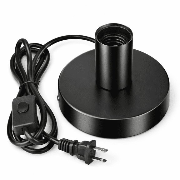 MONTERA Table Lamp Base,E26/E27 Plug in Lamp Holder with Switch,Black | Metal Lamp Base with 5.6 Ft Cord and on Off Switch for Diy Table Lamps Home Decor and Edison Style Bulbs