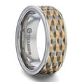 thumbnail image 1 of MONTROSE Wavy Gold And Gunmetal Texture Pattern Inlaid Titanium Ring, 1 of 2