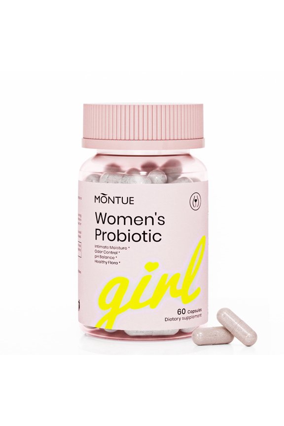 Women's Probiotic Capsules, Feminine Intimate Health Supplement for pH Balance, Odor Control & Vaginal Flora Support, with Slippery Elm Bark, Inulin & Cranberry Extract, 60 Capsules.