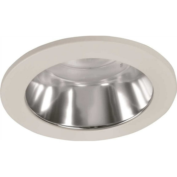 MONUMENT 298912 Recessed Lighting Univ 4 in. Alzak Reflector Baffle with Low Voltage White Metal Trim Ring Includes Clear Glass Lens -