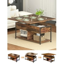 MONVANE 40" Lift Top Coffee Table with Storage for Living Room, Rustic Brown