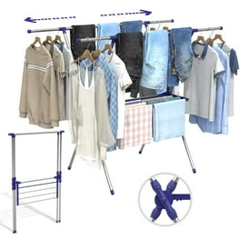 Portable Clothes Drying Rack Window Balcony Hanging Stand Stainless 8 Holes Drying Rod For Outdoor Travel Storage Rack blue Walmart