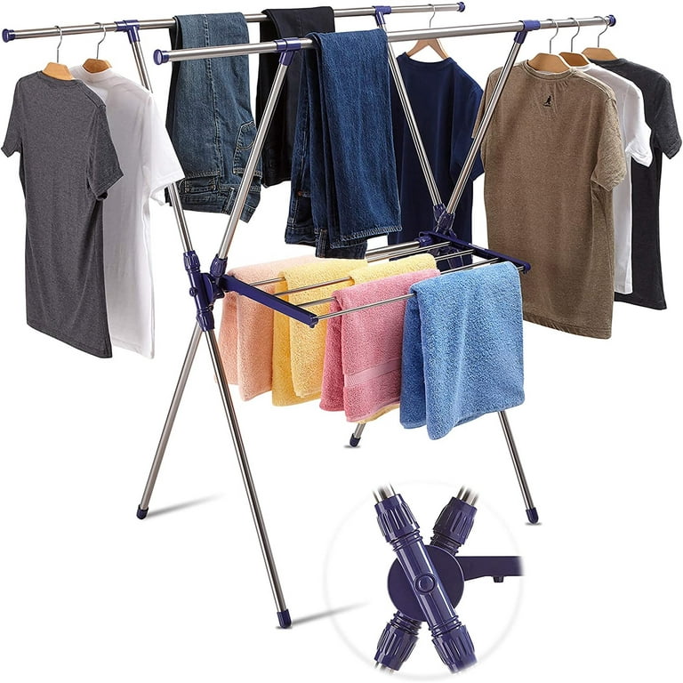 MONVANE Clothes Drying Rack - Foldable Drying Racks for Laundry, Stainless  Steel for Indoor and Outdoor Use