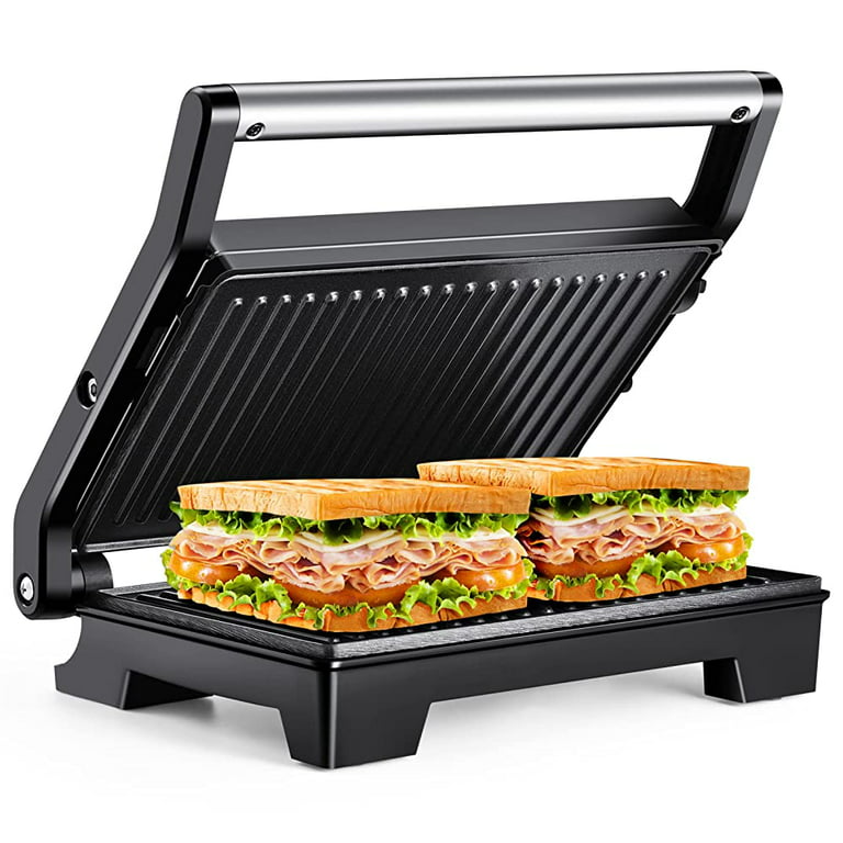 Agatige Panini Press Sandwich Maker, Nonstick Aluminum Double Sided Grilled Sandwich  Panini Maker Flip Pan for