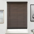 thumbnail image 1 of MOOD Architectural 2.5" Faux Wood Window Blinds | driftwood brown 2.5 inch Mocha wooden blinds | 34 inch wide blinds for windows | Custom Made Cordless Blackout | Mocha | 34" Wide x 72" Tall, 1 of 6