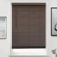 thumbnail image 1 of MOOD Architectural Faux Wood Window Blinds | driftwood brown 2 inch Mocha wooden blinds | 61 inch wide blinds for windows | Custom Made Cordless Blackout | Mocha | 61" Wide x 72" Tall, 1 of 6