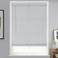 thumbnail image 1 of MOOD Architectural Faux Wood Window Blinds | driftwood embossed 2 inch White wooden blinds | 21.5 inch wide blinds for windows | Custom Made Cordless Blackout | White | 21.5" Wide x 72" Tall, 1 of 6
