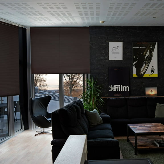 MOOD Blackout Cellular Shades | Luxury meets function | Cordless, Extra Large 1.5 Inch Cells, Insulation, Acoustic Comfort | Honeycomb Blinds for Windows | Espresso | 24" Width x 36" Height